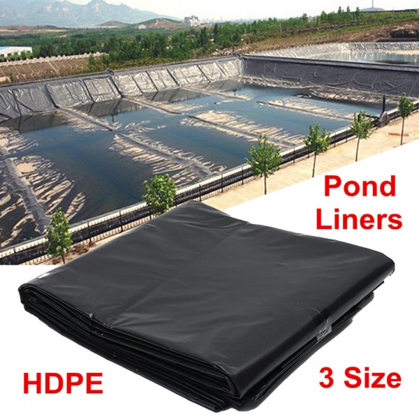 10m Black Durable Pond Liner Garden Pool HDPE Membrane Reinforced Landscaping Protector - A