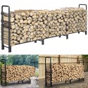 12ft Firewood Rack Outdoor Heavy Duty Log Rack Firewood Storage Rack Holder Steel Tubular Easy Assemble Fire Wood Rack for Patio