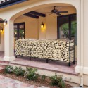 12ft Firewood Rack Outdoor Heavy Duty Log Rack Firewood Storage Rack Holder Steel Tubular Easy Assemble Fire Wood Rack for Patio