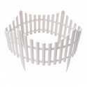12 White Flexible Plastic Garden Picket Fence Lawn Grass Edge Edging Border Decorations