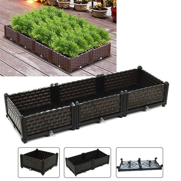 Raised Garden Bed Flower Vegetable Planter Herb Box Planter Deck Indoor Outdoor - D