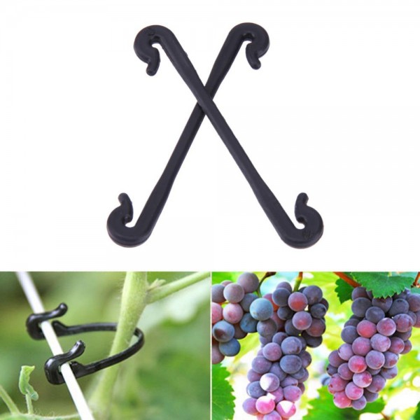 Garden Tool 100pcs Plastic Grapes Clips Vegetable Flower Plant Graft Clamp Grafting Vines Clipper 