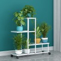 4 Pots Indoor Outdoor Garden Plant Stand Planter Flower Pot Shelf Metal Shelving - #1