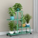 4 Pots Indoor Outdoor Garden Plant Stand Planter Flower Pot Shelf Metal Shelving - #1