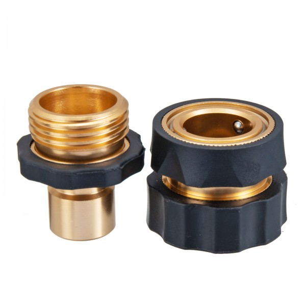 MATCC Garden Hose Quick Connector Fittings 3/4 inch GHT Water Hose Quick Connector Adapter Male and Female Connector 3 set