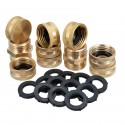 MATCC Garden Hose Adapter Hose End Caps 3/4 Inch GHT Brass Hose Connector Male to Male Female to Female Fittings 2 Kits 4 Pack G