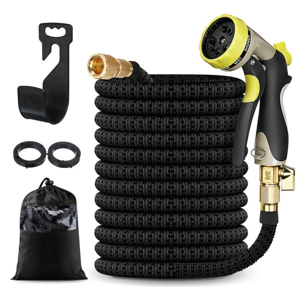Garfans 25ft/50ft/75ft Stronger Deluxe Expandable Flexible Garden Water Hose Kit - 25FT