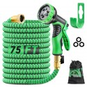 PATHONOR 75FT/100FT US Standard Expandable Flexible Green Garden Water Hose Plastic Hose Garden Watering Sets - 100Ft