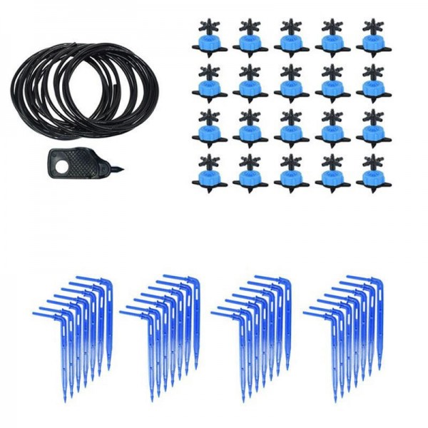  20 Set 8L Arrow Drip Irrigation System 4-Way Micro Flow Dripper Potted Plants With Greenhouse