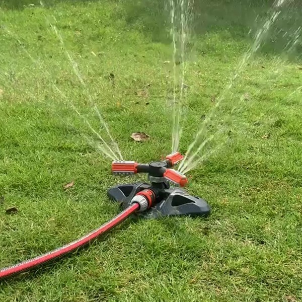 3 Arms Automatic 360° Rotation Lawn Sprinkler Spray Head Garden Irrigation Watering Tool - Orange