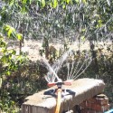 3 Arms Automatic 360° Rotation Lawn Sprinkler Spray Head Garden Irrigation Watering Tool - Orange