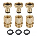 MATCC Brass Inner Teeth Quick Connector Set 3/4" GHT Brass Garden Hose Quick Connector With Washers