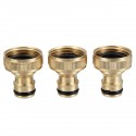 MATCC Brass Inner Teeth Quick Connector Set 3/4" GHT Brass Garden Hose Quick Connector With Washers