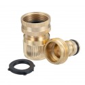 3 Sets Brass Pipe Hex Nipple Fitting Quick Coupler Adapter 3/4"GHT Brass Male to Female Thread Brass Pipe Connectors