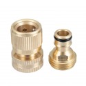 3 Sets Brass Pipe Hex Nipple Fitting Quick Coupler Adapter 3/4"GHT Brass Male to Female Thread Brass Pipe Connectors