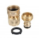 3 Sets Brass Pipe Hex Nipple Fitting Quick Coupler Adapter 3/4"GHT Brass Male to Female Thread Brass Pipe Connectors