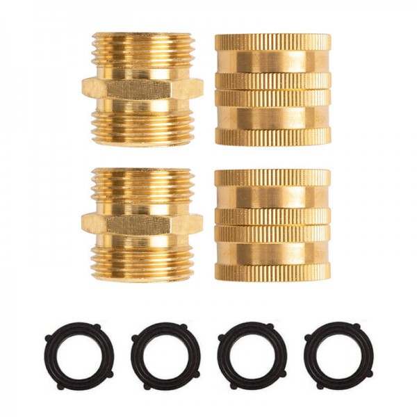 Garden Hose Two-way Adapter 3/4 Inch Brass Male Female Two-way Connector