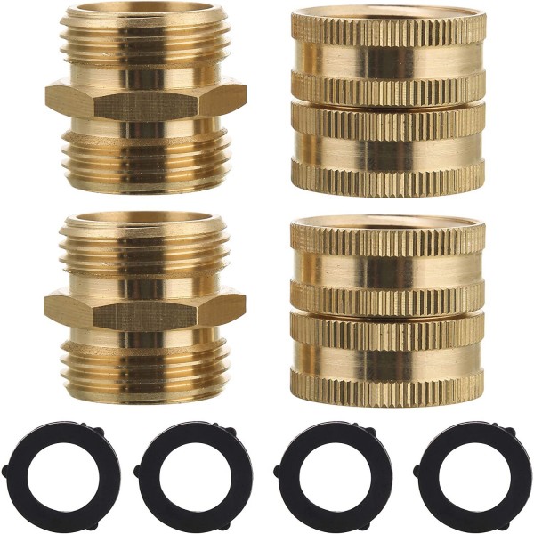 Garden Hose Two-way Adapter 3/4 Inch Brass Male Female Two-way Connector