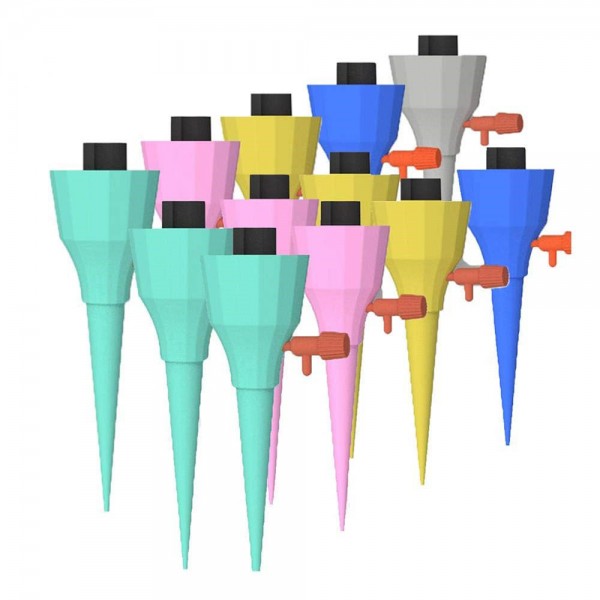 6Pcs/12Pcs New Upgrade Thickened Self Automatic Sprayer Watering Device Adjustable Water Flow Dripper Spikes With Control Valve 