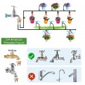 Garden Irrigation System 18m 138pcs Greenhouse Micro Drip Irrigation Kit Watering System ith Brass Threaded Connector - Black