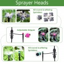 Garden Irrigation System 18m 138pcs Greenhouse Micro Drip Irrigation Kit Watering System ith Brass Threaded Connector - Black