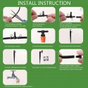 Garden Irrigation System 18m 138pcs Greenhouse Micro Drip Irrigation Kit Watering System ith Brass Threaded Connector - Black