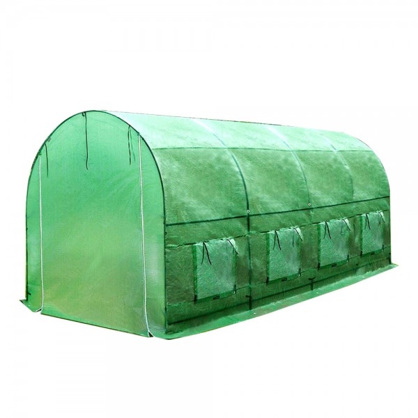 360 x 215 x 220cm Durable Large Greenhouse Insulation Walk in Outdoor Plant Gardening Hot Tunnel Greenhouse with Stand