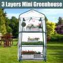 Mini Greenhouse  3 Shelves Indoor/Outdoor Greenhouse with Zippered Cover and Metal Shelves for Growing Vegetables, Flowers 