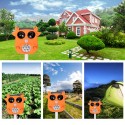 JLT-866 Solar Ultrasonic Animal Repeller 7 LED Flashing Light Frighten Animals Garden PIR Sensor Bird Cats Dog Repellent - Green