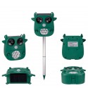 JLT-866 Solar Ultrasonic Animal Repeller 7 LED Flashing Light Frighten Animals Garden PIR Sensor Bird Cats Dog Repellent - Green