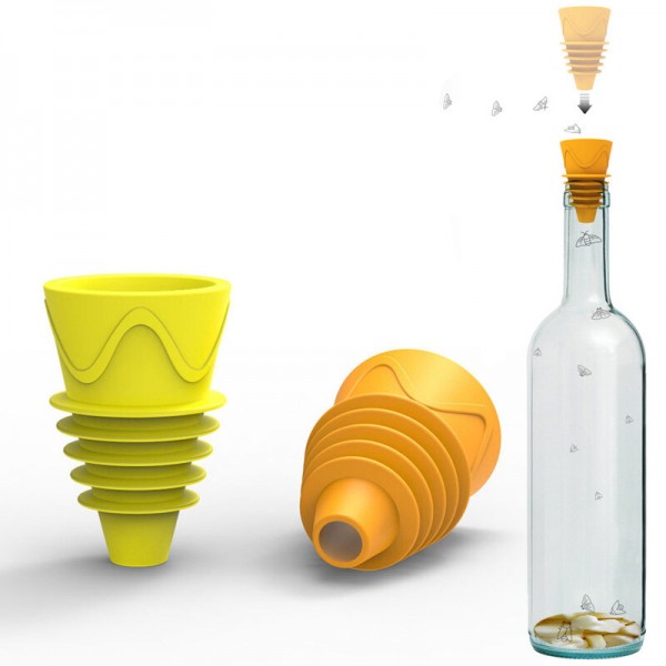 4pcs Indoor House Fruit Fly Traps Funnel Insects Mosquitoes Catcher For Kitchens Garden - Yellow
