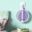 2-in-1 Foldable Fly Swatter Multi-function LED Lighting USB Chargeable Multiple Protection Mosquito Killer Lamp - White