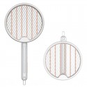 2-in-1 Foldable Fly Swatter Multi-function LED Lighting USB Chargeable Multiple Protection Mosquito Killer Lamp - White