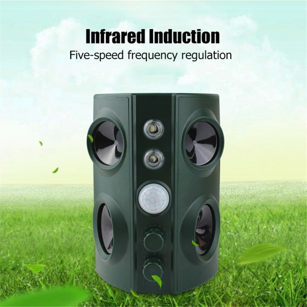 Solar Power Ultrasonic Repeller Cat Dog Pest Infrared Repellent Sensor Animal