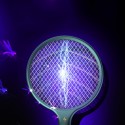 2 in 1 Mosquito Swatter Handheld Wall-mounted Dual Use USB Rechargeable Household Killer Mosquito Lamp Mosquito Dispeller - Whit