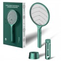 2 in 1 Mosquito Swatter Handheld Wall-mounted Dual Use USB Rechargeable Household Killer Mosquito Lamp Mosquito Dispeller - Whit