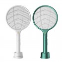 2 in 1 Mosquito Swatter Handheld Wall-mounted Dual Use USB Rechargeable Household Killer Mosquito Lamp Mosquito Dispeller - Whit