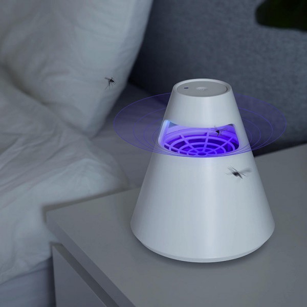 Mount Fuji Indoor LED Mosquito Dispeller Lamp Smart Light Sensor Photocatalyst Silent Insect Killer Lamp Fly Catcher - White