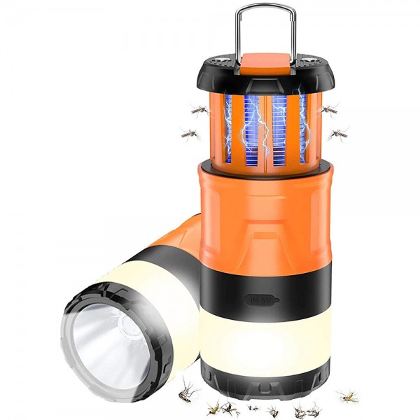 3 in 1 Stretchable Electric Mosquito Killer Camping Lamp with Bug Zapper USB Rechargeable Led Lantern IP67 Waterproof Electric S