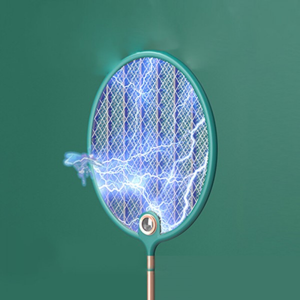 Electric Mosquito Fly Swatter USB Charging Silent LED Lighting Mosquito Killer Safety Protection Mosquito Repellent - White