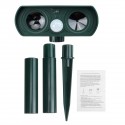 Solar Power Ultrasonic Animal Repeller Garden Pest Cat Deer Raccoon Repellent