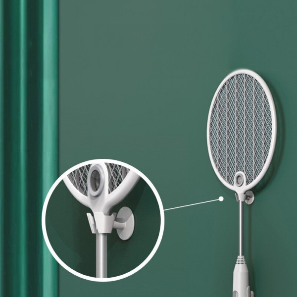 Electric Mosquito Fly Swatter USB Charging Silent LED Lighting Mosquito Killer Safety Protection Mosquito Repellent - White