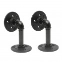 KINGSO 2pcs Household Wall Mounted Shelf Holders Flange Pipe Pipe Shelf Bracket