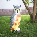 Realistic Owl Decoy Statue Elbow Owl Bird Pigeon Crow Scarer Scarecrow Simulation Garden Yard Protecter