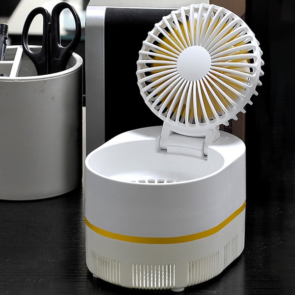 H35844 Mosquito Eradicatio Desktop Fan 3 Gears Wind Speed LED Light Cooling Fans USB Charging Mosquito Killer Fan - Blue