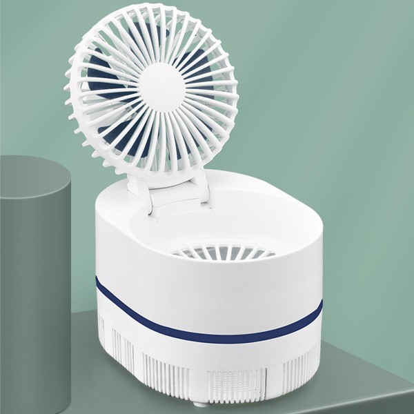 H35844 Mosquito Eradicatio Desktop Fan 3 Gears Wind Speed LED Light Cooling Fans USB Charging Mosquito Killer Fan - Blue