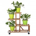 Flower Stand Flower Shelf Multi-level Wood Plant Stairs Indoors Outdoors Garden - #1