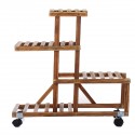 Flower Stand Flower Shelf Multi-level Wood Plant Stairs Indoors Outdoors Garden - #1