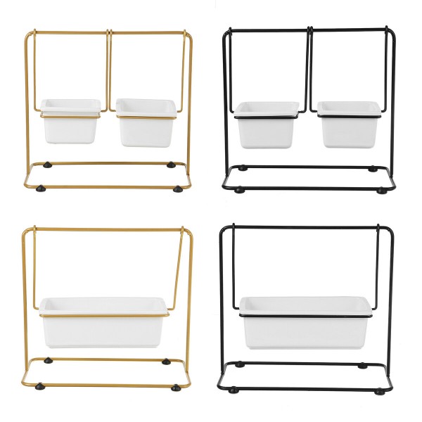 Flower Pot Ceramic Succulent Planter Pots Iron Rack with Ceramic For Garden - #1