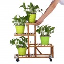 Flower Stand Flower Shelf Multi-level Wood Plant Stairs Indoors Outdoors Garden - #1